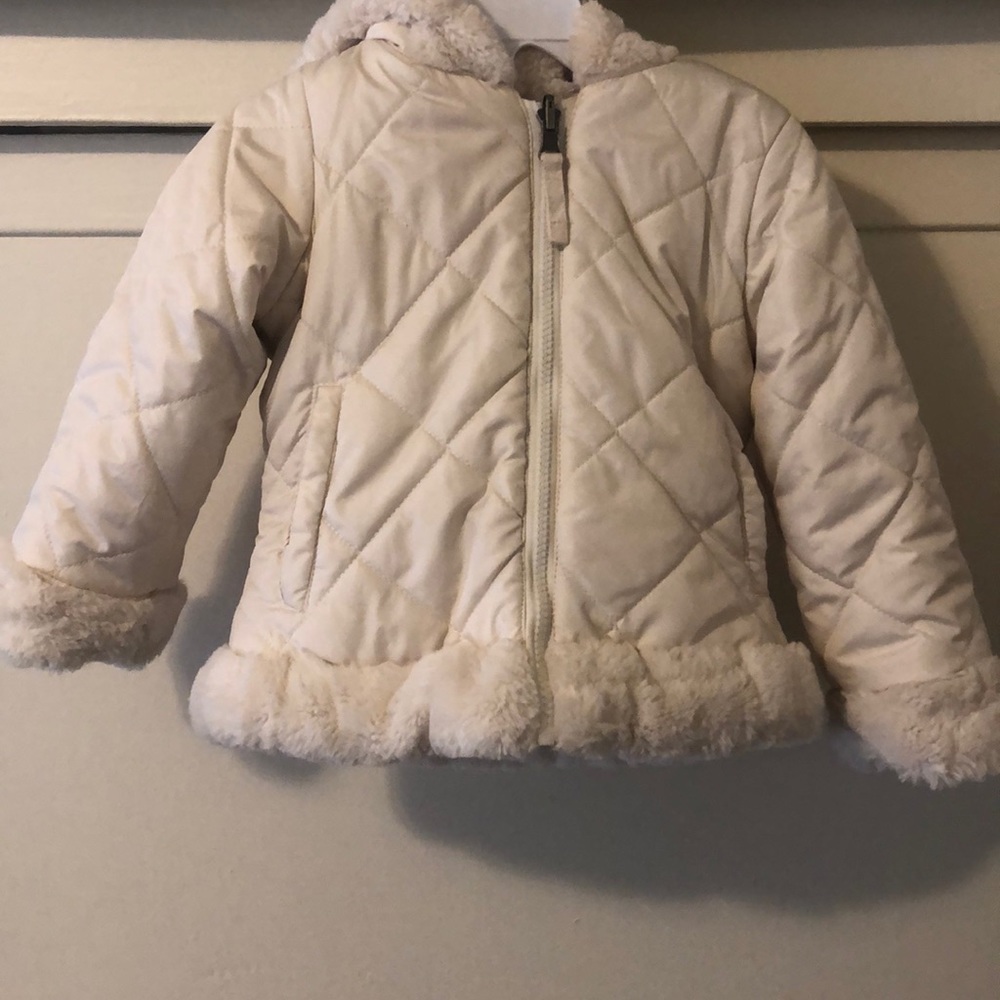 Little girls double sided puffer jacket